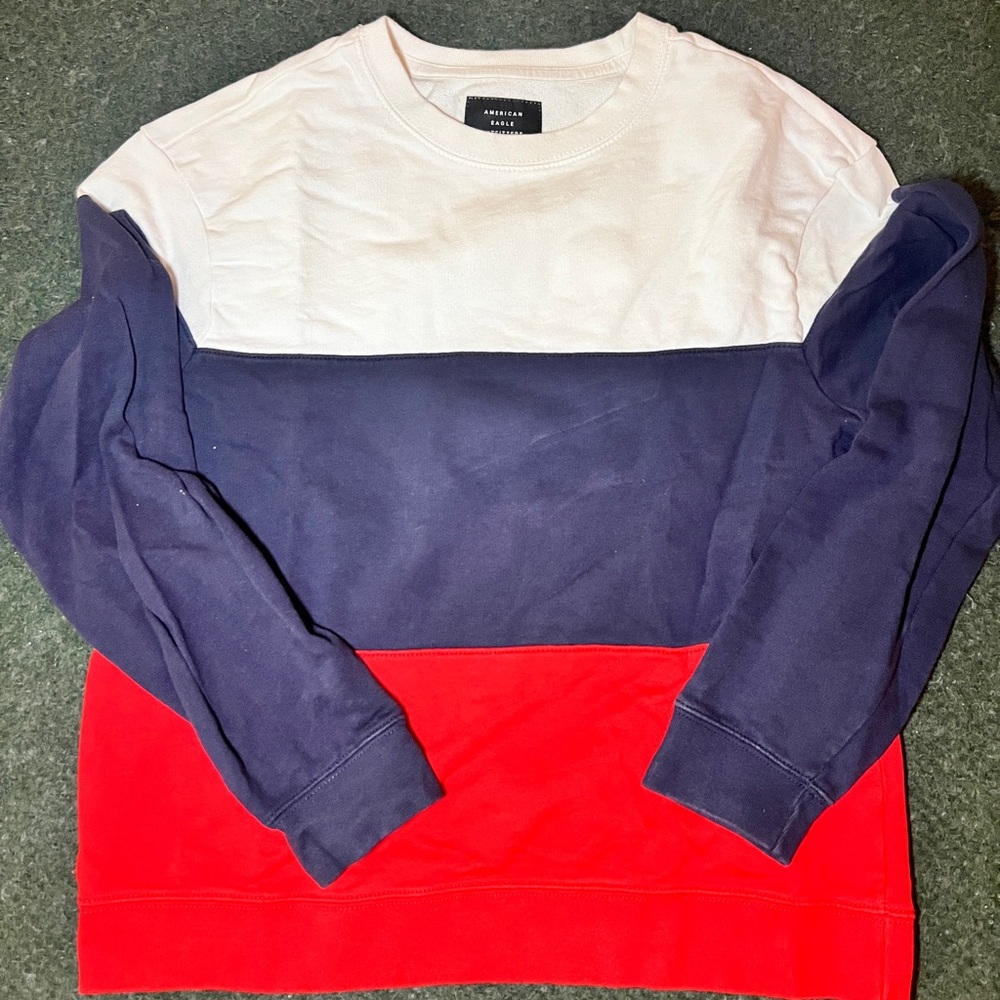 American Eagle Outfitters Tricolor Crewneck Sweater